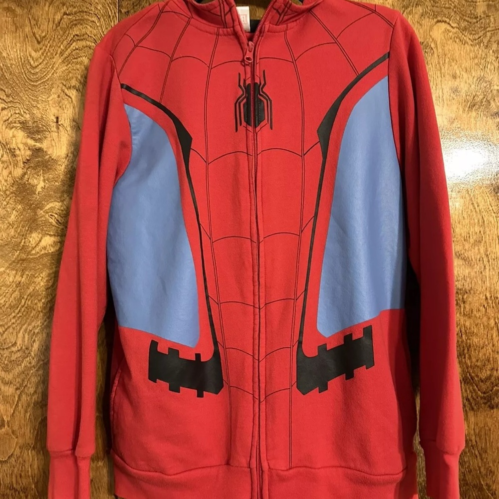 Spiderman Red and Blue Web Pattern Sweatshirt